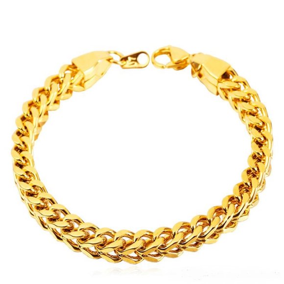 18k Gold Plated Big Chunky Chain Bracelet - Picture 8 of 8